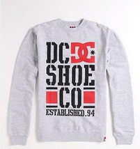 MEN&#39;S GUYS DC SHOES ROB DYRDEK RD PULLOVER CREW FLEECE SWEATSHIRT GRAY N... - £35.37 GBP