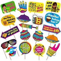 20 Pcs Holi Photo Booth Props / Holi Props for Photoshoot / Happy Holi B... - £16.88 GBP