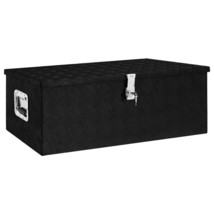 Storage Box Black 90x47x33.5 cm Aluminium - £129.59 GBP