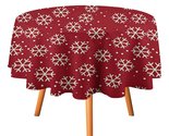 Classic Snowflakes Tablecloth Round Kitchen Dining for Table Cover Decor... - £12.86 GBP+