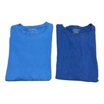 Lot of 2 Classic LL Bean Men’s Large Blue Light and Dark Cotton Tshirt Casual - $26.17