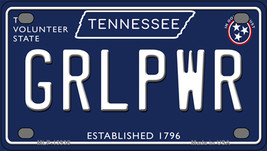 Grlpwr Tennessee Blue Novelty Mini Metal License Plate - £11.76 GBP