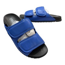 INC Mens 10 M Levine Strap Sandal Slipper Slides Hook Loop Blue Black - £20.56 GBP