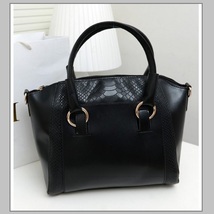 Large Crocodile Leather Designer Tote Handbag with Inside Side Zipper Pockets image 3