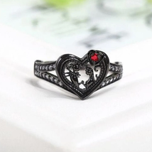 Black Nightmare Ring, Disney Enchanted Heart Ring, Engagement 925 Silver Ring - £60.66 GBP