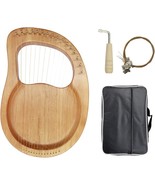 Lyre Harp, 16 Metal String Mahogany Plywood Body String Instrument With,... - $116.95