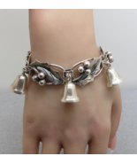 Damaso Gallegos Sterling Silver Bracelet Jingle Bells Holly 45 Grams 7&quot; ... - $296.99