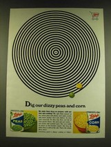 1966 Libby&#39;s Peas and Corn Ad - Dig our dizzy peas and corn - £14.53 GBP