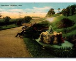 Fountain in Lake View Park Cleveland Ohio OH 1910 DB Postcard V19 - £2.29 GBP