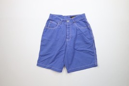 Vintage 90s Eddie Bauer Womens 8 Faded Button Fly Bermuda Chino Shorts Blue - $37.83