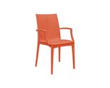 LeisureMod Hickory Weave Indoor Outdoor Patio Dining Side Armchair (Orange) - $66.49