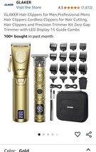 GLAKER Cordless Hair Clipper Kit - Hair Trimmer for Men, Sharp Blades Tr... - $48.51