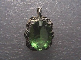 Sterling Silver 9.0 cts Green Flouride Pendant - $35.00