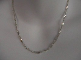 Italy Sterling Silver Diamond Cut Twisted Chain 6.5 grams - £23.89 GBP