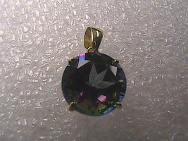 Beautiful 10k Solid Yellow Gold  4 carats Mystic Topaz Pendant 1.0 grams Not Scr - £39.96 GBP