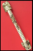 Pewter glass 4&quot; mezuzah Jerusalem old city holy design from Israel 8cm scroll - £16.38 GBP