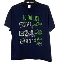 Gildan Boys Short Sleeve Graphic T-Shirt To Do List Eat Video Games Slee... - $9.99