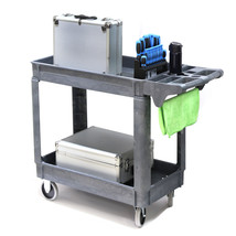 500Lbs 30&quot;W X 40&quot;H X 17&quot;D Gray Plastic Utility Cart Has Shelves Antiskid... - £123.09 GBP