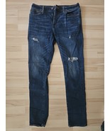J Crew Mercantile Flex Slim Fit Jeans, Men&#39;s 32x34, Blue Ripped Style - $19.99