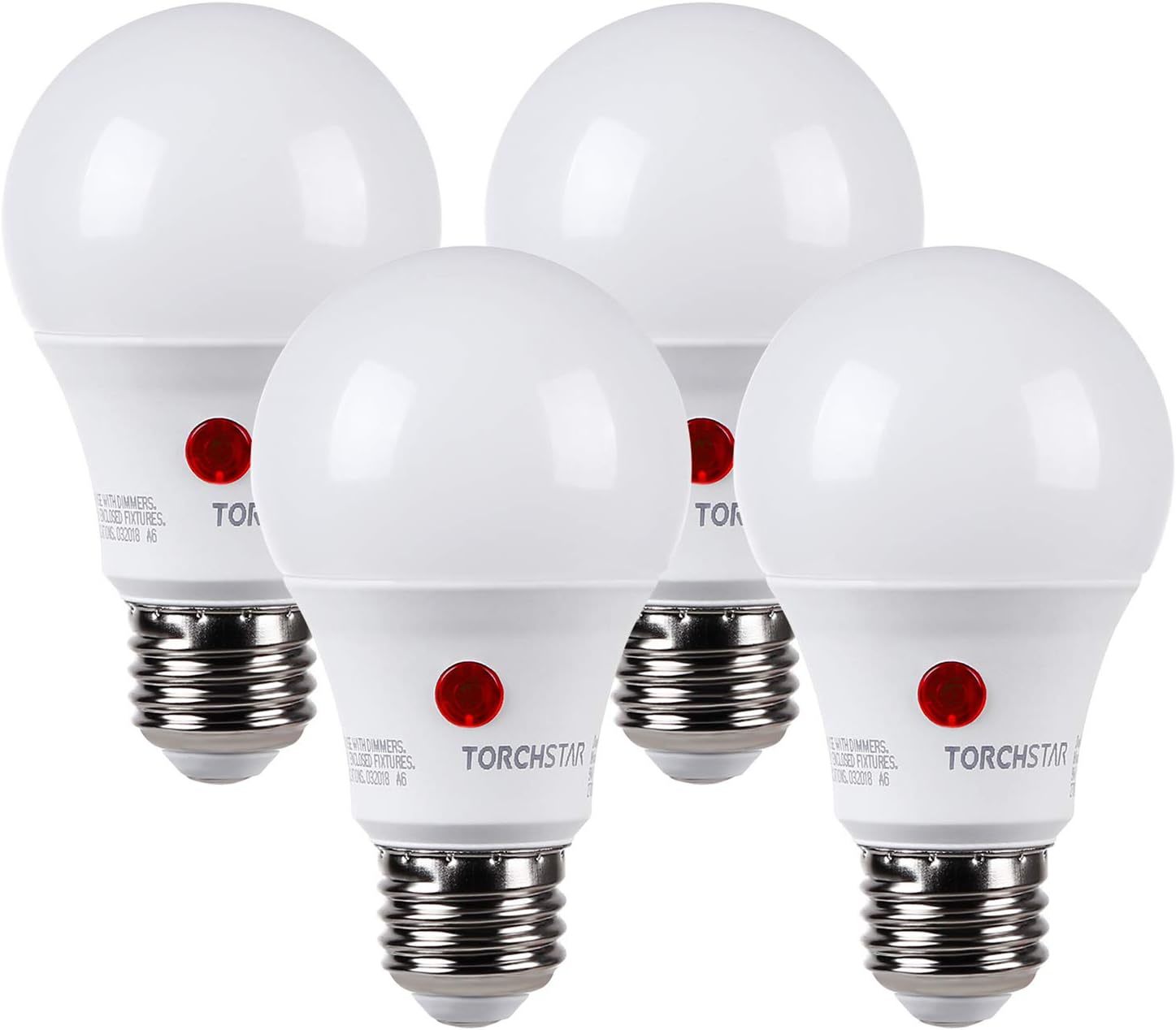 Torchstar Dusk To Dawn Light Bulbs Outdoor, Sensor A19 Led Light, Pack Of 4 - $31.96