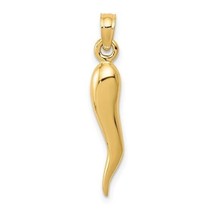 10K Medium Italian Horn Pendant - $188.14