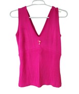 Angelo Marani Dark Pink Sleeveless Women&#39;s T-shirt Tank Top Size S V-Neck - £8.00 GBP