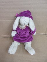 NOS Boyds Bears COSETTE Rabbit Bunny Plush Purple Dress Floral Hat B90 J - £28.40 GBP