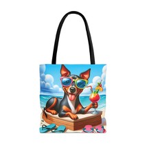 Tote Bag, Dog on Beach, Manchester Terrier, Tote bag, 3 Sizes Available, awd-122 - £22.37 GBP+