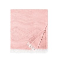 Sferra Glima Pink Throw Blanket Fringed Cameo Lightweight Soft 51&quot;x70&quot; I... - £73.91 GBP