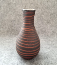 VTG Gotek Colonia Tovar Venezuela Art Pottery Striped Pattern Vase 4.75&quot;T Brown - £14.64 GBP