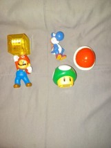 Super Mario Yoshi McDonald&#39;s Mushroom Collectible Figures Jakks Pacific Lot of 4 - £10.37 GBP