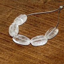 Crystal Quartz Smooth Oval Beads Briolette Natural Loose Gemstone Jewelry - £2.76 GBP