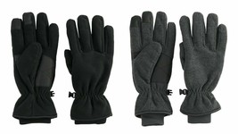 Tek Gear Mens Microfleece Tech Touch Cuffed Winter Gloves Size S/M Black, Grey - £13.36 GBP