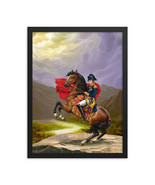 Framed poster Napoleon Bonaparte Emperor of France on horseback portrait - £39.71 GBP+