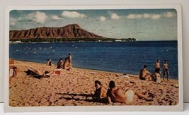Hawaii Sunny Sands Of Waikiki Beach A United Airlines Vintage Postcard E17 - £8.59 GBP