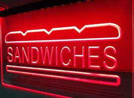 Sandwiches Illuminated Led Neon Sign Home Decor, Fast Food Store, Lights Art  - £20.47 GBP+