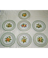 VINT. SET OF 7 HAND-PAINTED+SIGNED SALAD/FRUIT PLATES- 8 1/2”-PIERCED RI... - £22.48 GBP