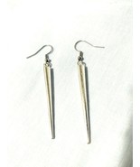 LONG SPIKE / SPIKES GOTHIC PUNK WICKED SOLID SILVER ALLOY PAIR OF EARRINGS - £7.98 GBP