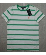 Ralph Lauren Sport Women`s T Shirt M White Green Striped Short Sleeve Cr... - $39.99