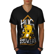 Hug Dealer Bear Funny Shirt  Men V-Neck T-shirt - £10.38 GBP