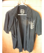 Modern Culture Button Down Black Dagger Men&#39;s XL Cotton Shirt - £7.71 GBP