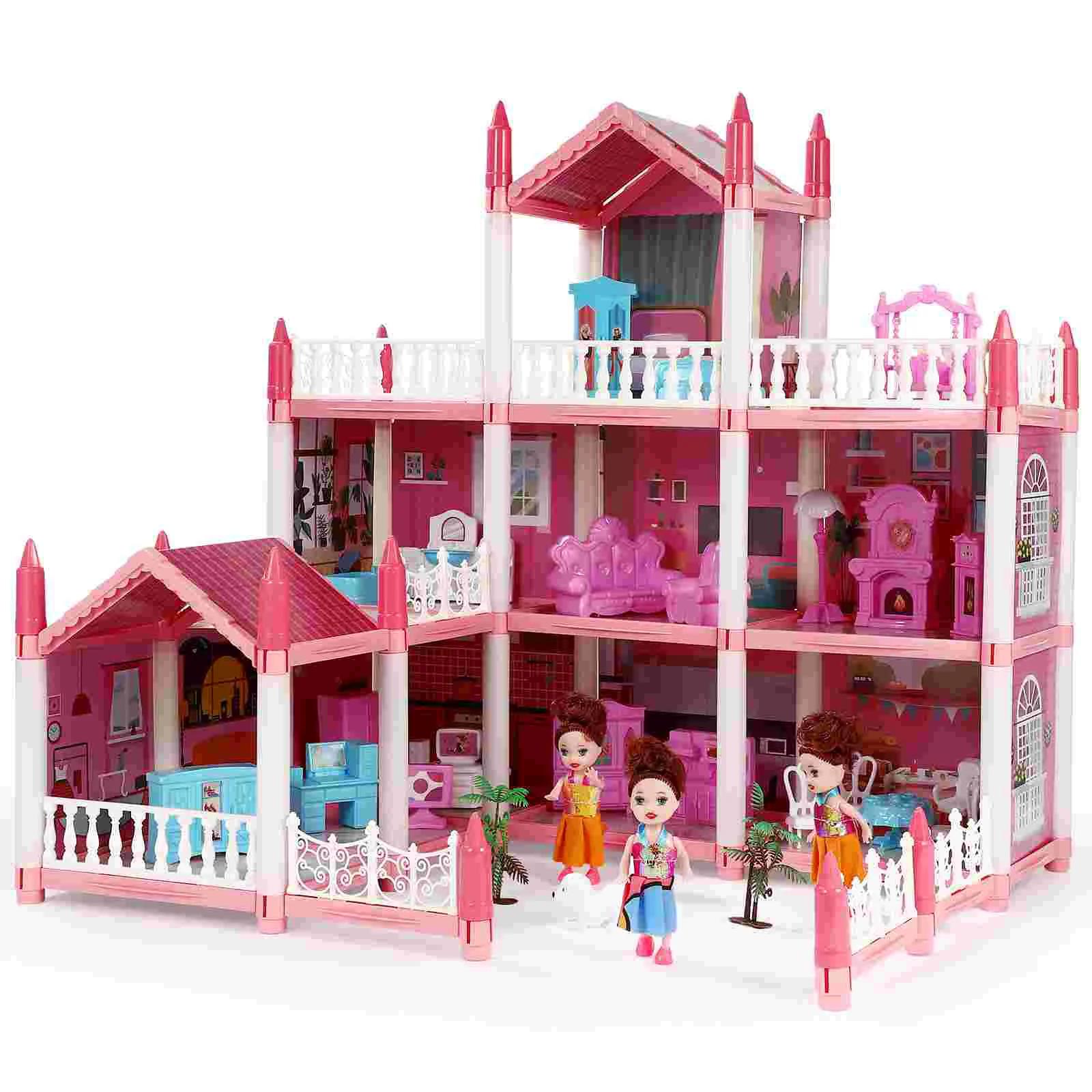 Kids Toys DIY House Mansion Playhouse With 3 Stories Building Dolls Playset Girl - £41.68 GBP