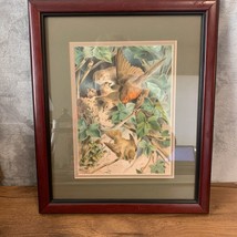 Robin, leaving the nest  by Hector Giacomelli Framed Matted Chromolitho RARE - $64.37