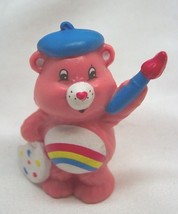 Vintage 1984 Care Bears Cheer Bear Painter Pvc Toy Figure Agc Teddy Cake Topper - £12.90 GBP
