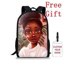 Afro Black Girls   School Bags For Kids Backpack Children Mochila Escolar Big Ca - £117.39 GBP