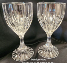 Mikasa Crystal Park Lane 2 Wine Glasses Hand Blown Lovely 1987 - 2010 - £29.34 GBP