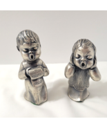Vtg 2 Peltro Pewter Singing Choir Angel Figurines Italy 4.25&quot; Charming Pair - $514.06 MXN