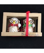 Blue Sky Pottery Owl Salt and Pepper Set NIB Christmas - £22.59 GBP