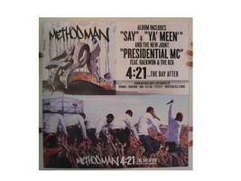 Methodman Poster 4:21 The Day After 2 Sides Method Man Wu Tang Clan Wu-Tang-
... - £21.01 GBP