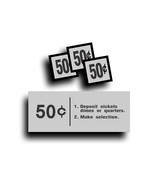 Vending Machine Coin Change Slot Decal 50 Cent Fits Cavalier USS Soda So... - £11.74 GBP